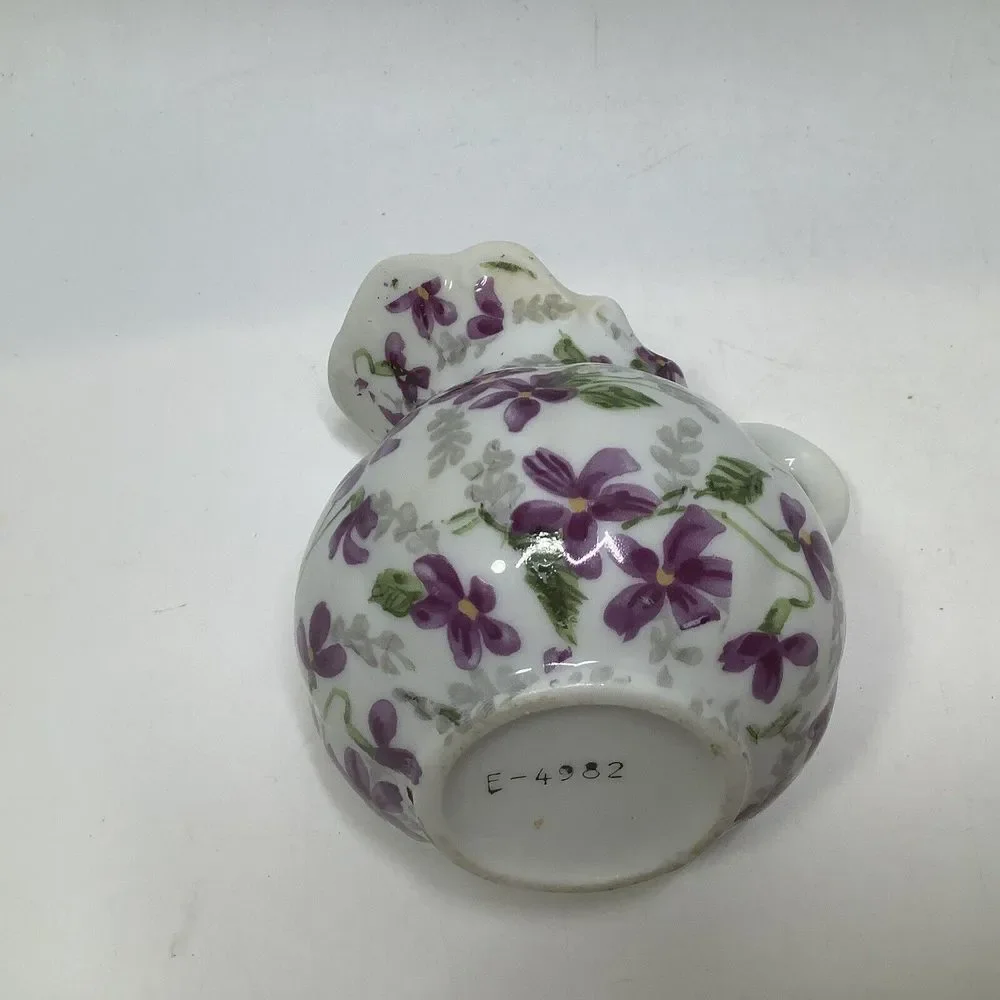 Vintage Inarco Chintz Purple Floral Violets Creamer Porcelain Japan E‎ 4982
